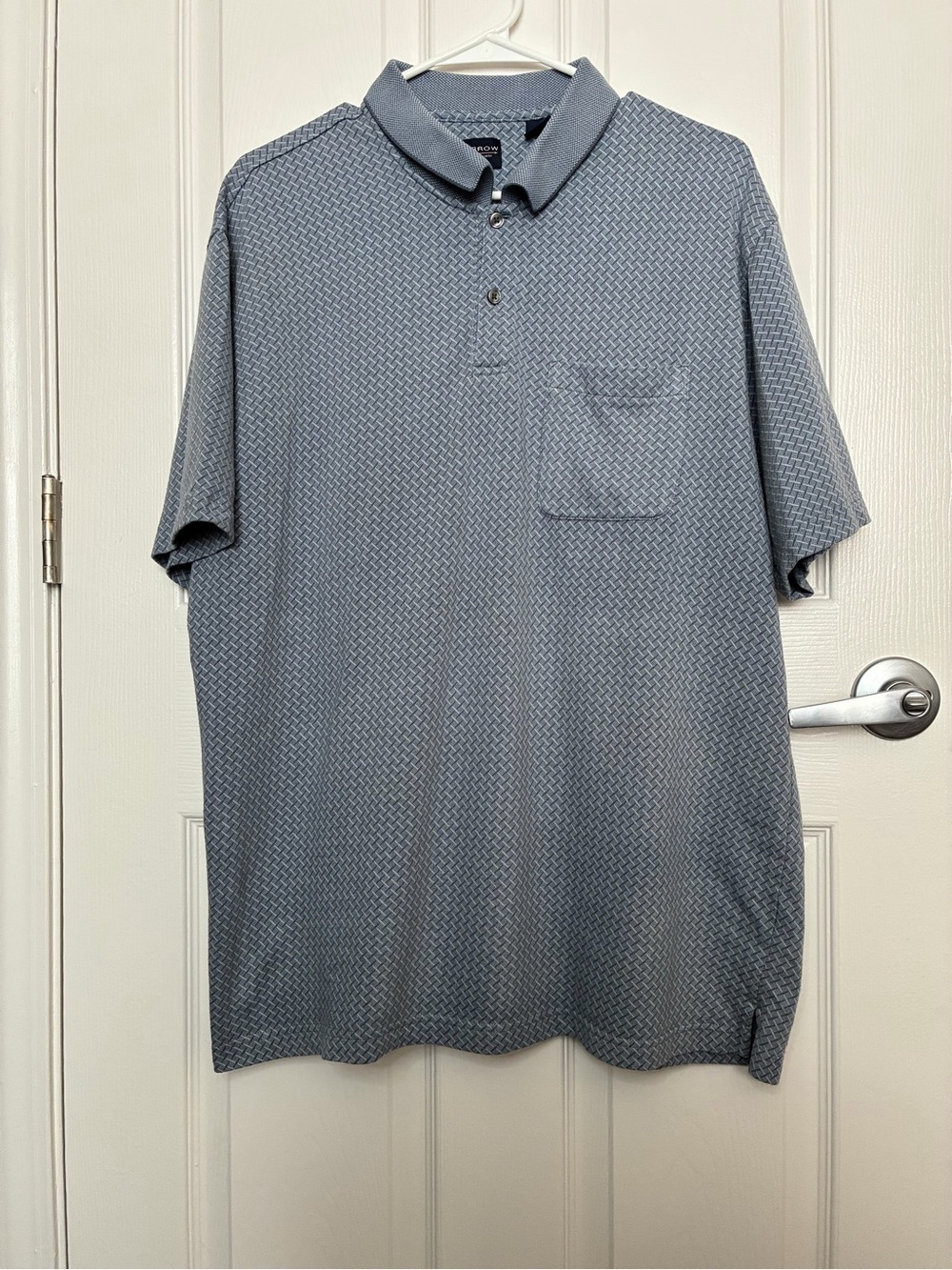 Arrow Men's Polo in Steel Blue Pattern